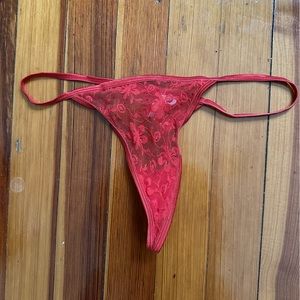 NWOT Red Thong Lace Panties